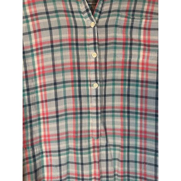 Toad & Co Plaid Blue & Pink Multi Quarter Button Long Sleeve Shirt Women Sz S - Picture 6 of 9